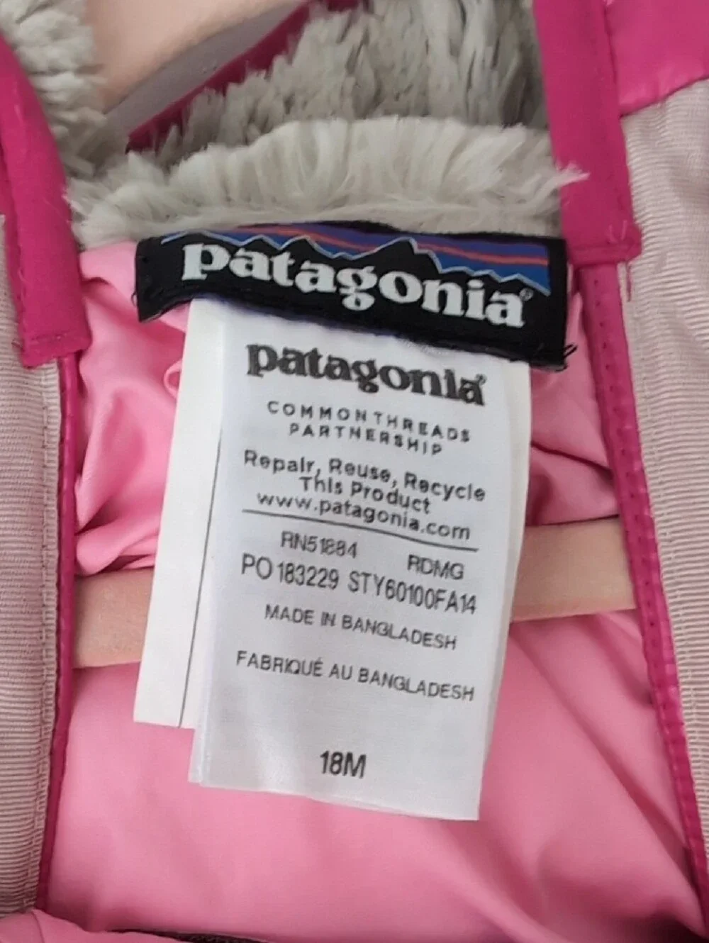 Patagonia Bright Pink Down One-Piece Snowsuit
